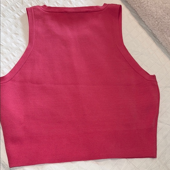 Zara Pink Sleeveless Fitted Crop Tank - Picture 6 of 9